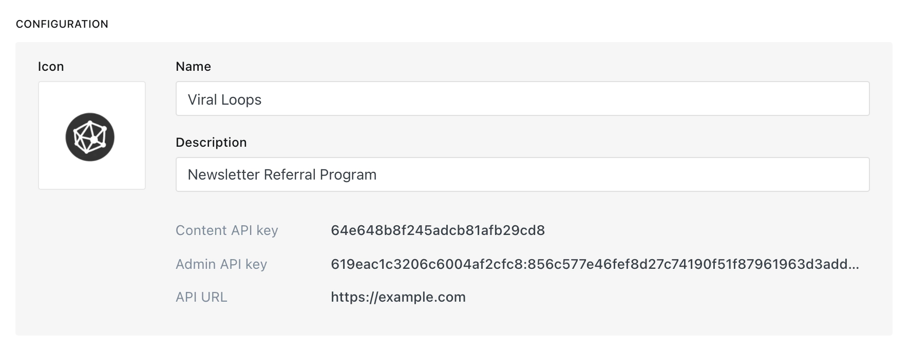 viral loops custom integration